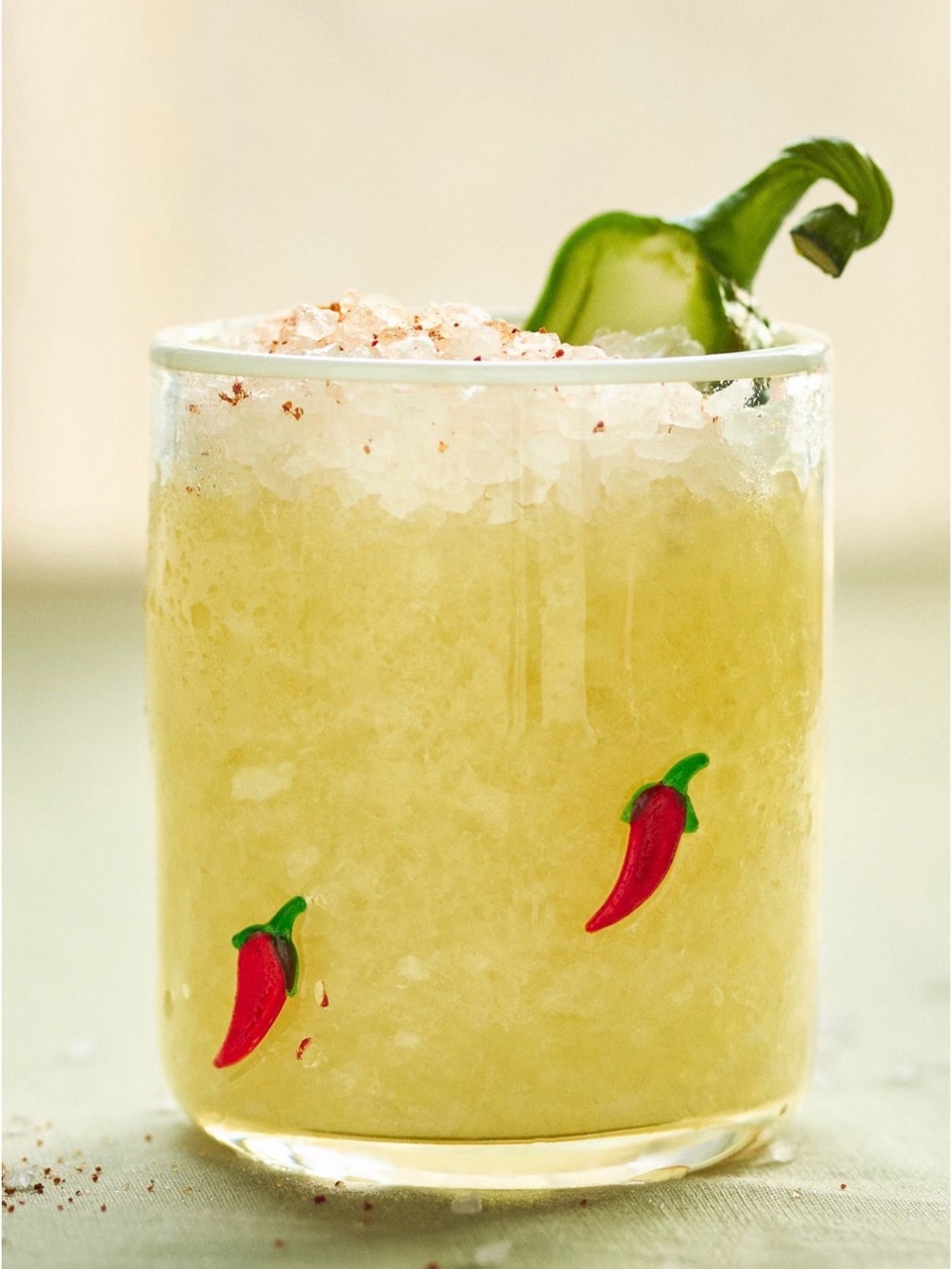Anthropologie Food & Drink Icon Juice Glass in the Chili Pattern